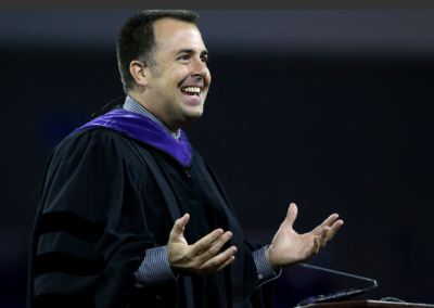 This is a picture of top leadership speaker Corey Ciocchetti speaking.